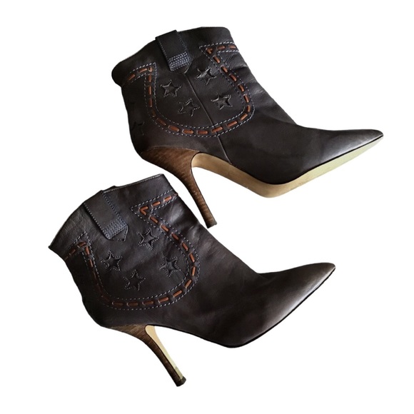 NINE WEST Vintage Ankle Boots Purple 4” Heel Size 9.5M - Picture 2 of 8